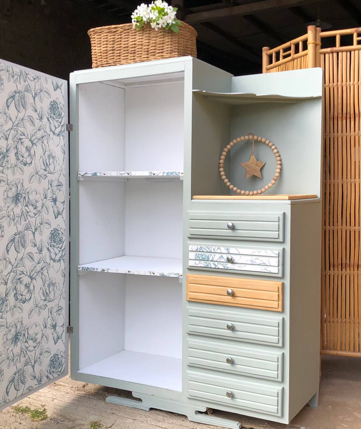 Vintage asymmetrical wardrobe