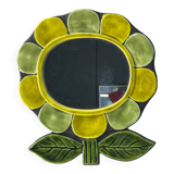 Mithé ESPELT (1923-2020) Anemone model mirror in polychrome enameled ceramic