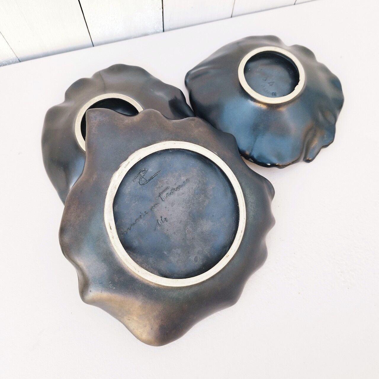 Plates ceramic cabbage leaf Chambost