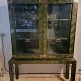 Cabinet in bamboo marquetry and brass by Dal Vera circa 1970