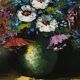 Belgian Artist, Still Life with a Bouquet of Flowers, 1950s, Oil on Canvas,
