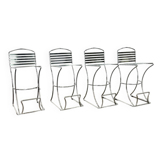 Lot de 4 tabourets de bar vintage