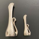 2 silver metal soliflores