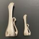 2 silver metal soliflores