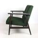 Vintage green olive easy chair, 1970s - dark wood