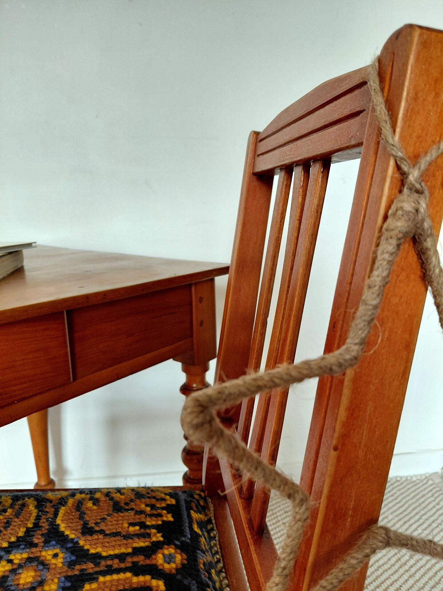 Fischel bistro chair "Indislocables" solid wood 1940s-1950s