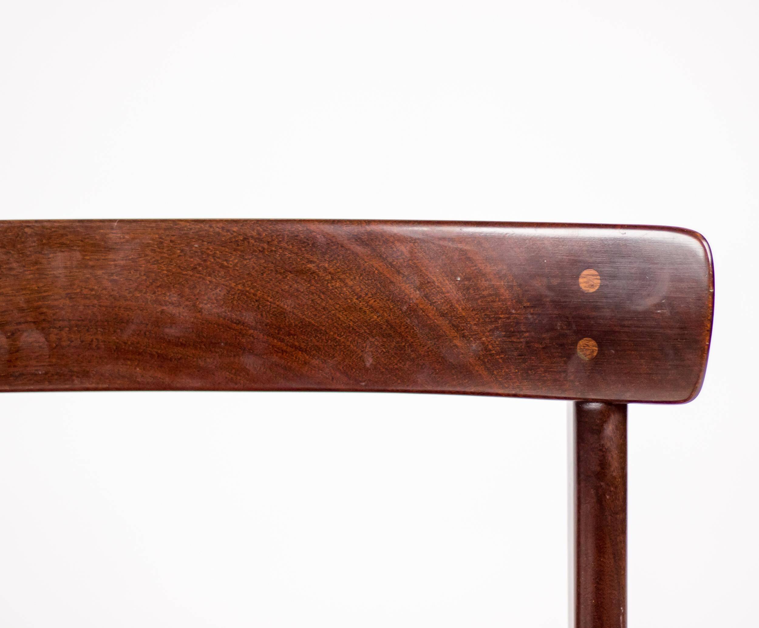 Set of four Ole Wanscher 'Rungstedlund' chairs in mid-century Modernity style.