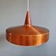 Scandinavian pendant light in copper and teak, 1960s