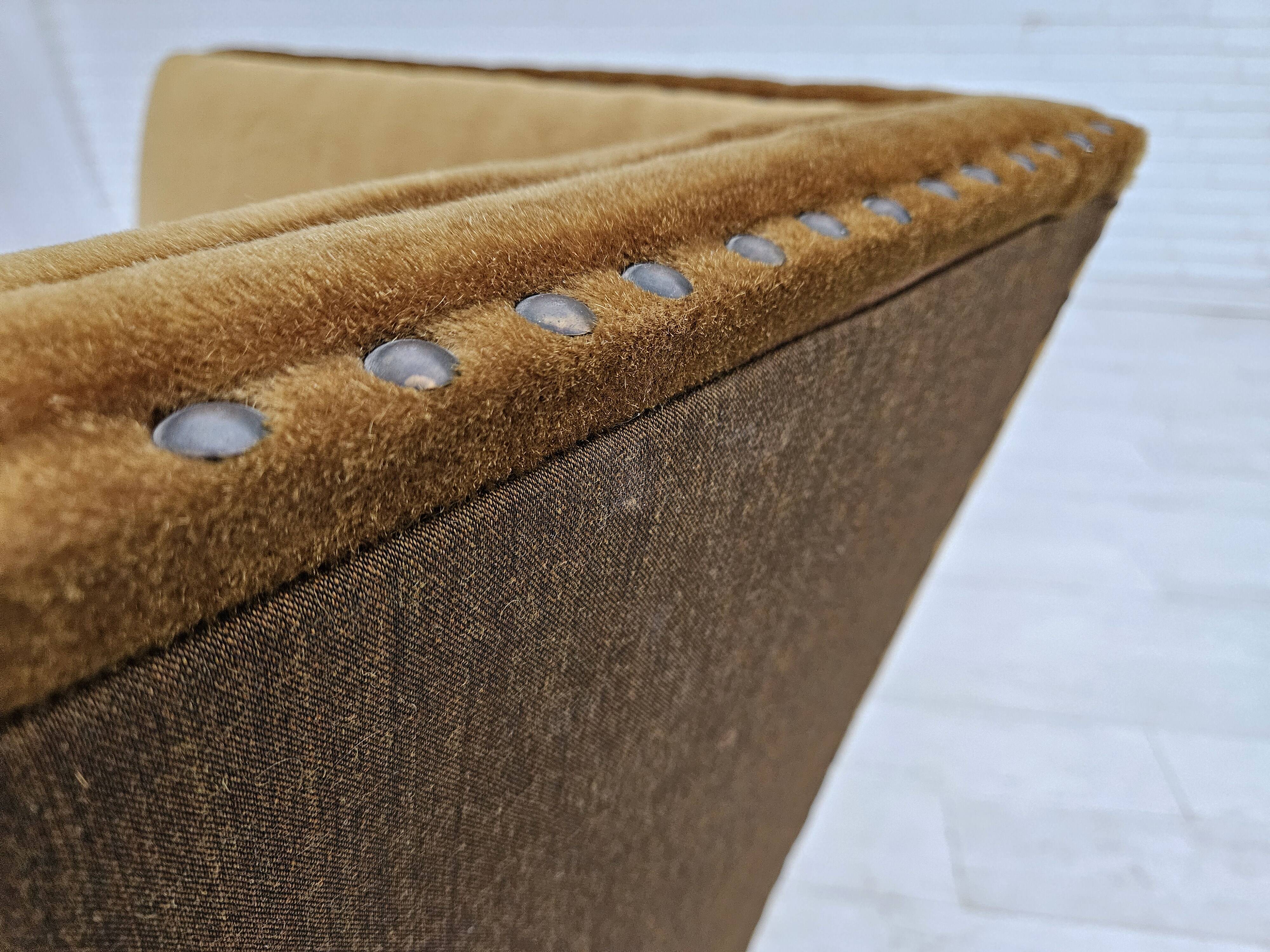 1960s, Danish 2 seater sofa, furniture velour, original condition.