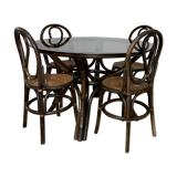 Ensemble table et 4 chaises en bambou
