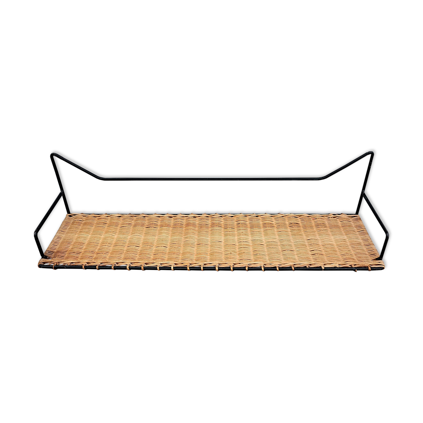 Wicker and metal shelf Raoul Guys 50s