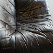 Amak Lounge Chair in brown leather by Annie Hieronimus for Cinna, 1980s
