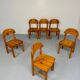 Set of 6 solid pine chairs, Scandinavian design, Reiner Daumiller