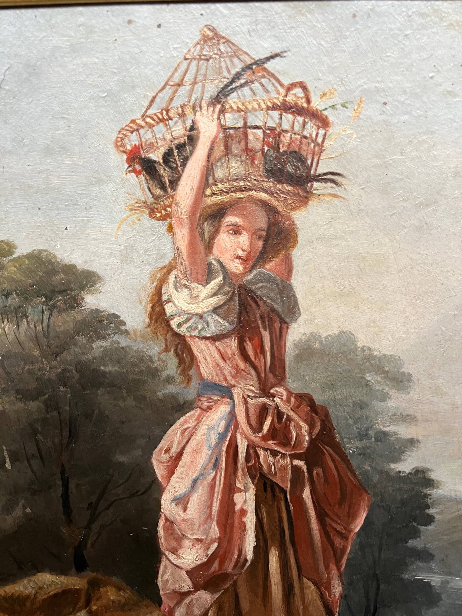 Painting "Girl with bird".