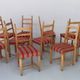 Vintage danish brutalist ladder back oak dining chairs