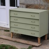 Renovated vintage Scandinavian chest of drawers – Lizard Green Pure & Paint