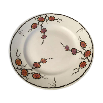 Porcelain cake dish, stamped Moulin des Loups - Orchies - Hamage
