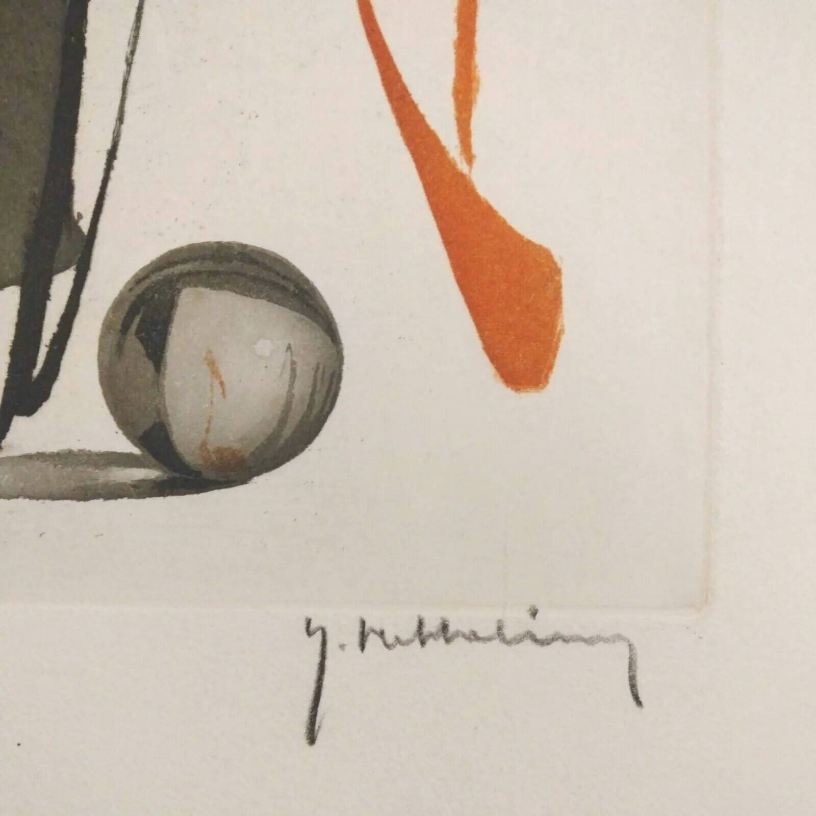 Original lithograph Signed Roger Hebbelinck 1912 1987 Belgian n°126/350