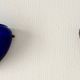 Sconces, signed, in satin blue glass paste from the 1930s