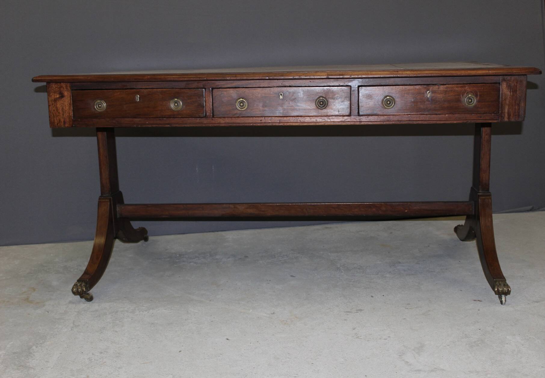 English mahogany bureau plat circa 1900