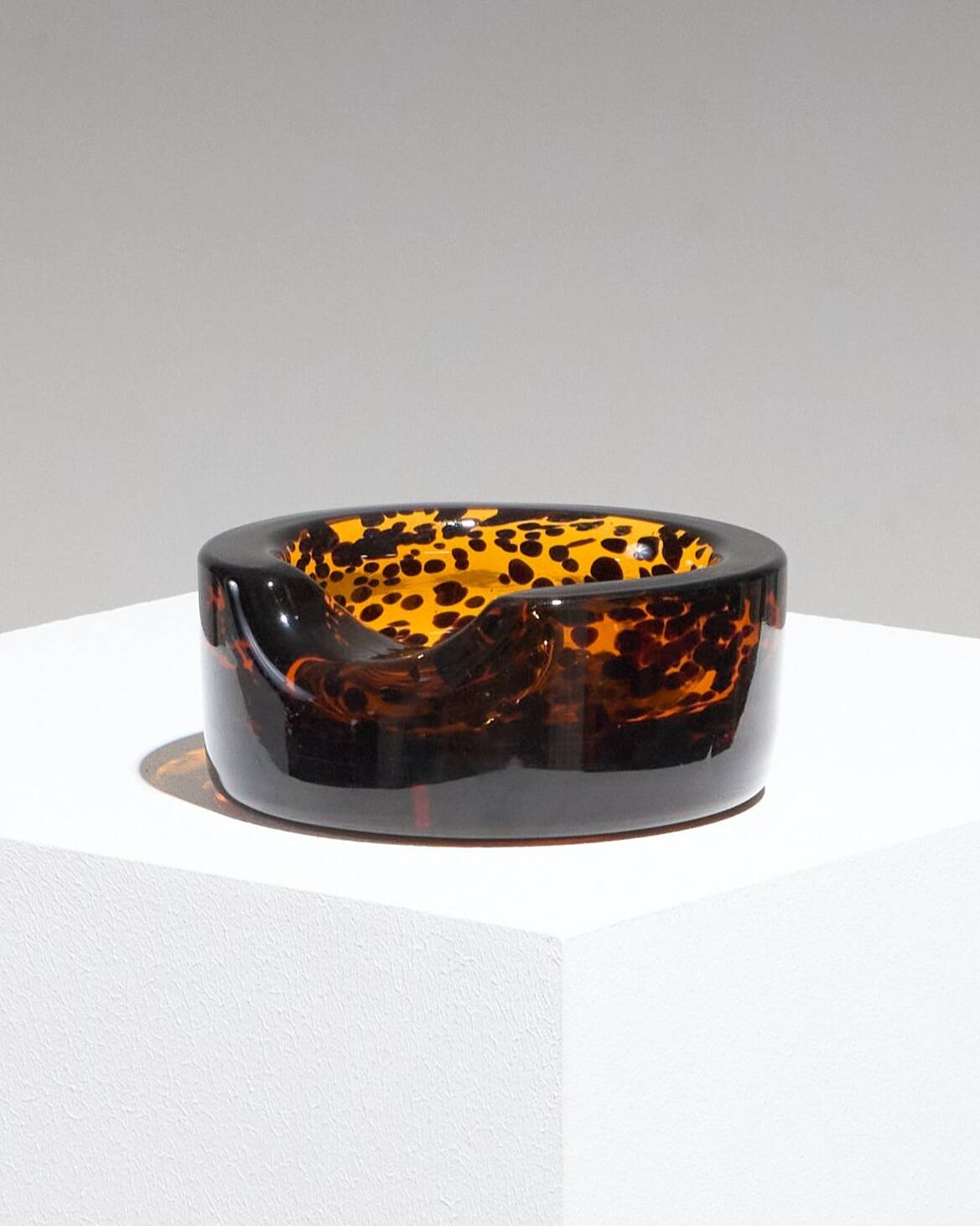 Amber Murano glass ashtray, 1960