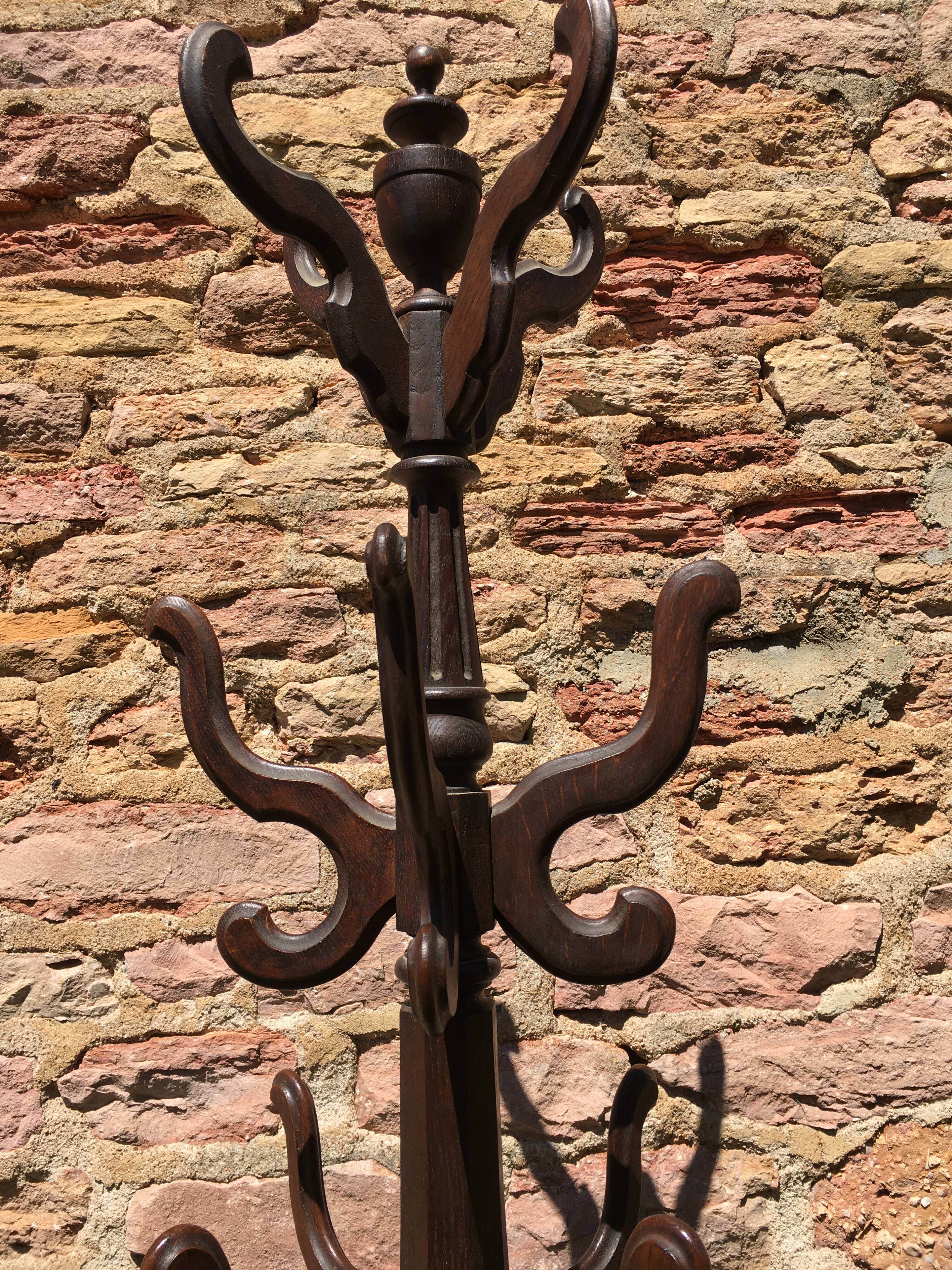 Coat rack on oak and zinc stand