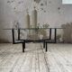 60s glass coffee table