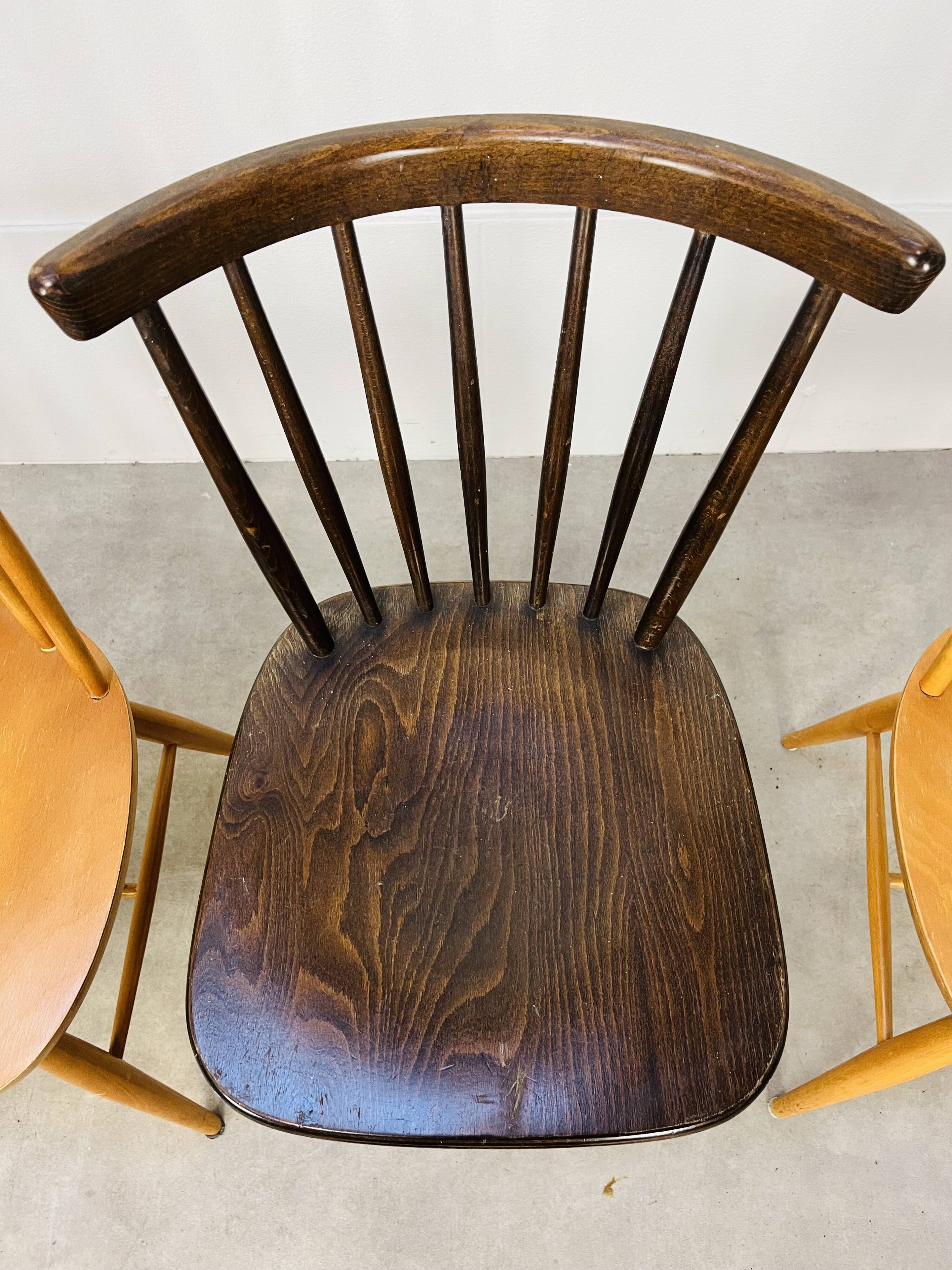 4 Scandinavian chairs with bars from the 60s