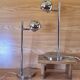 Set of 2 vintage 1970s chrome steel eye ball lamps.