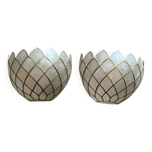 Paire d'appliques vintages - nacre