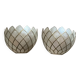 Pair of vintage capiz shell wall lights half moon 1950s 1960s
