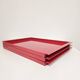 Vintage Italian Red Metal Trays / Mid-Century Modern Decorative Servin