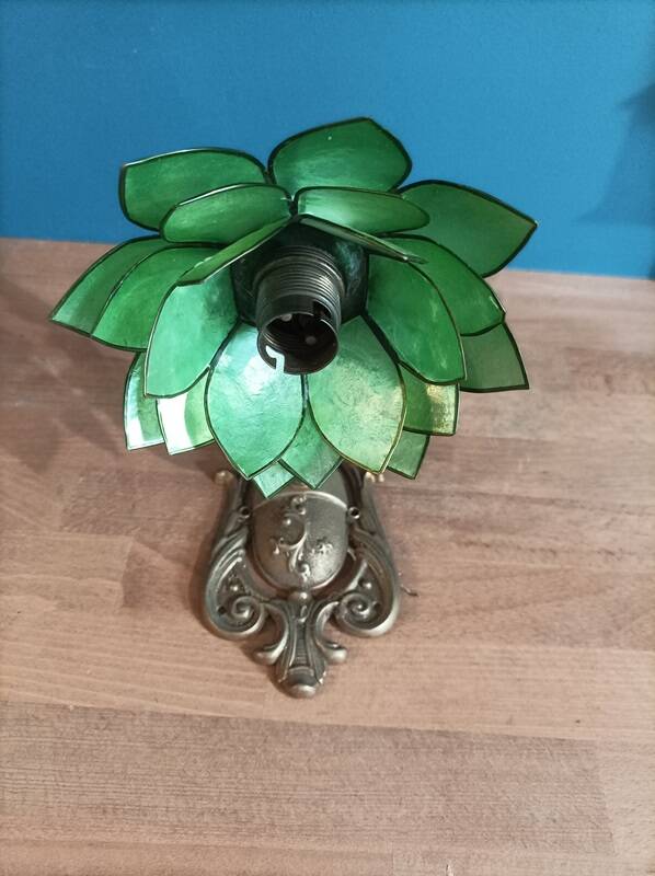 Applique lampe Lotus fleur pétale nacre base bronze dp 1123615