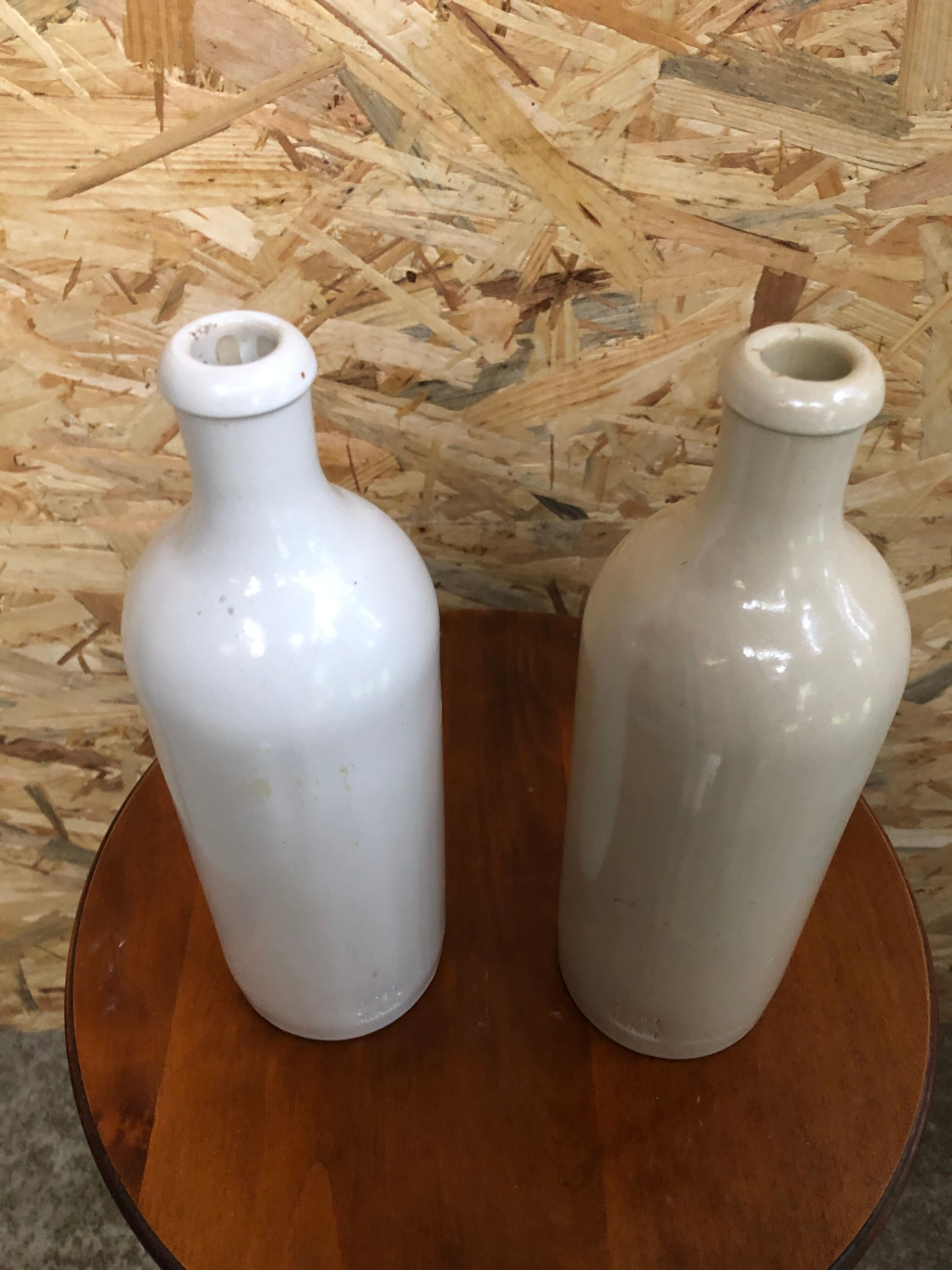 Paire anciennes bouteilles grès émaillé mkm 0,75l