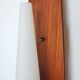 Scandinavian modern danish wall light in teak, brass and opaline glass, 1960s