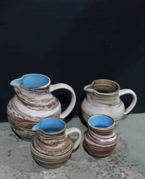 Lot of 4 ceramics assorted pitchers and vase