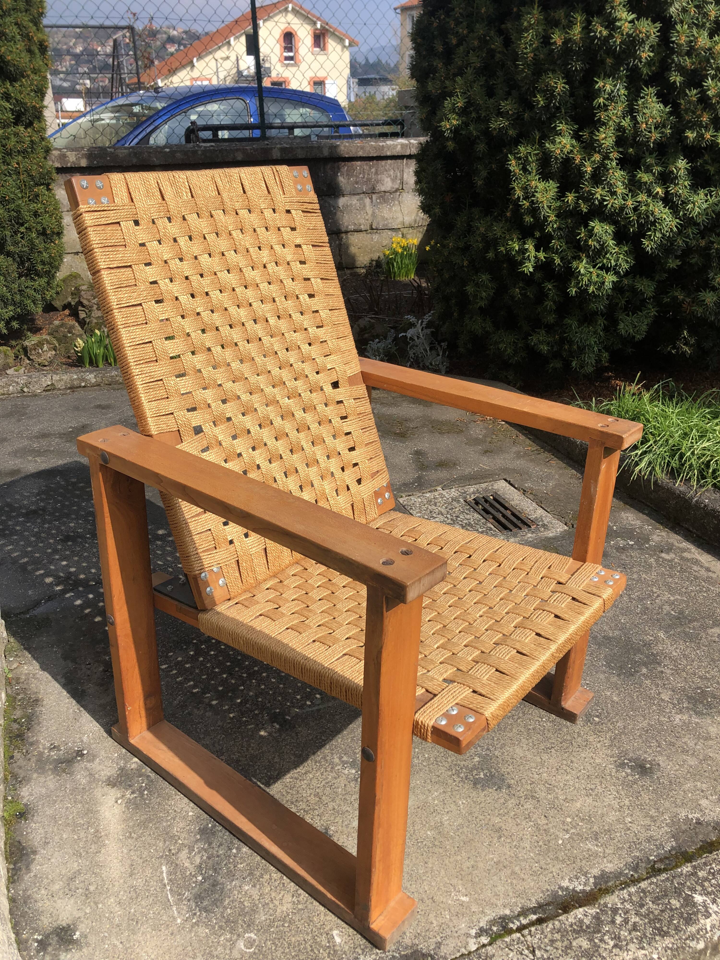 Antique brutalist armchair