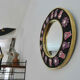 Miroir en céramique rond Mithé Espelt années 70 25cm