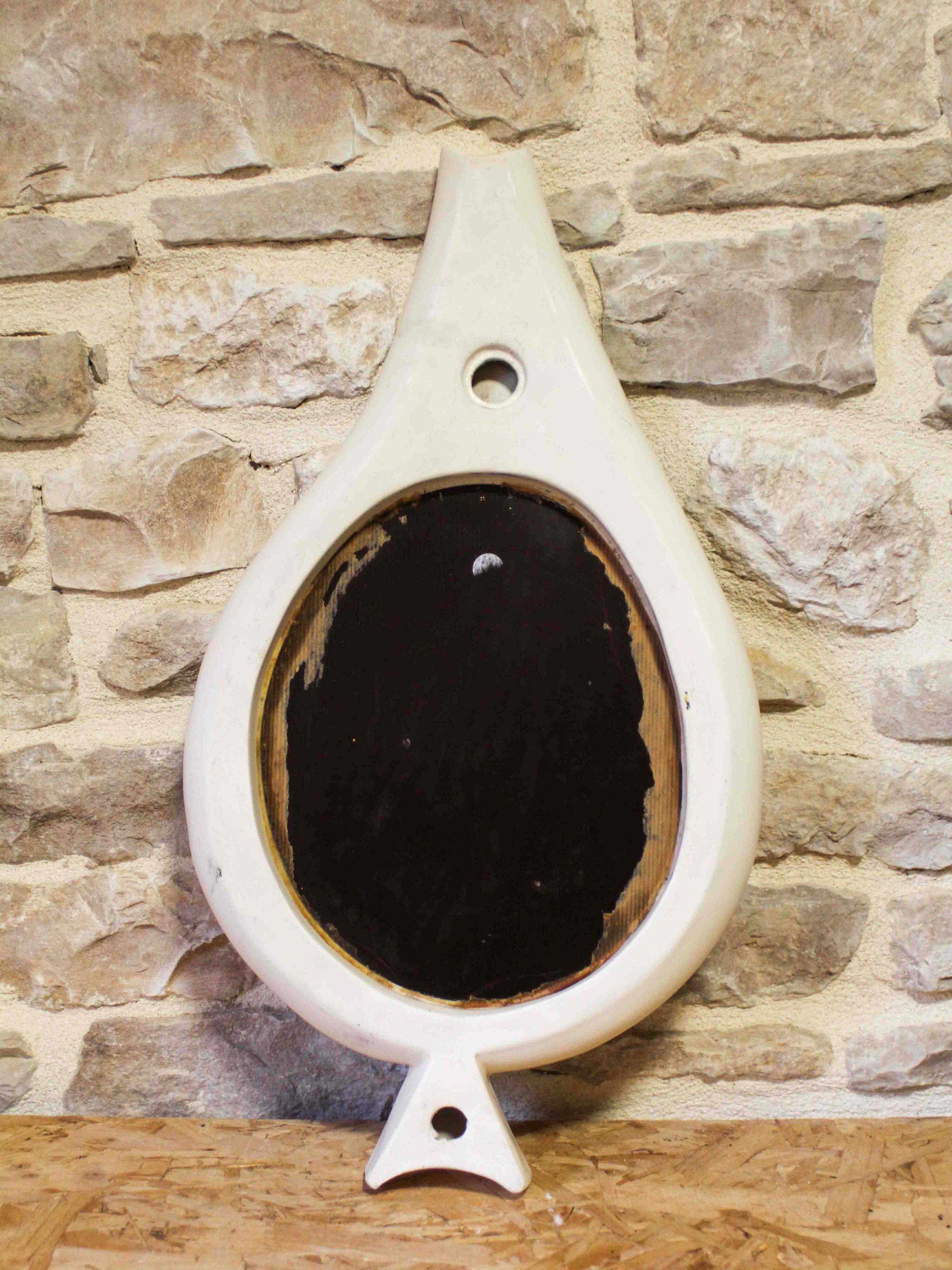 Ceramic mirror by Jean de Lespinasse
