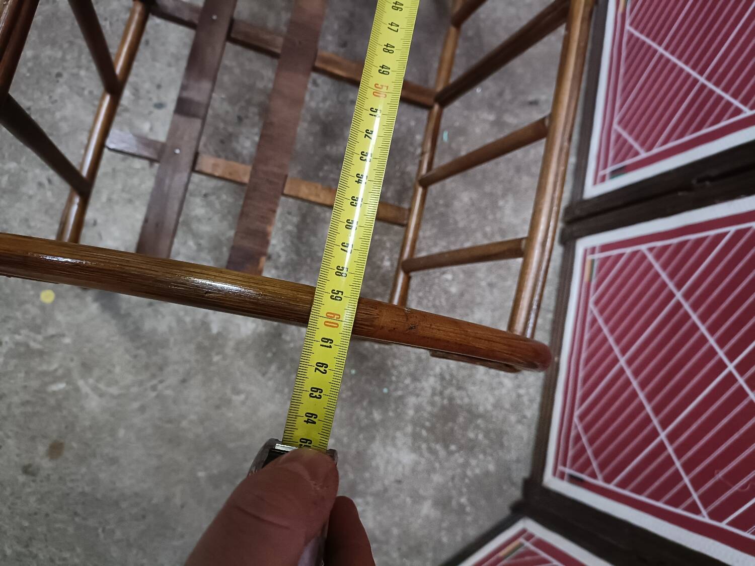 Old small bed or cradle for baby in vintage rattan