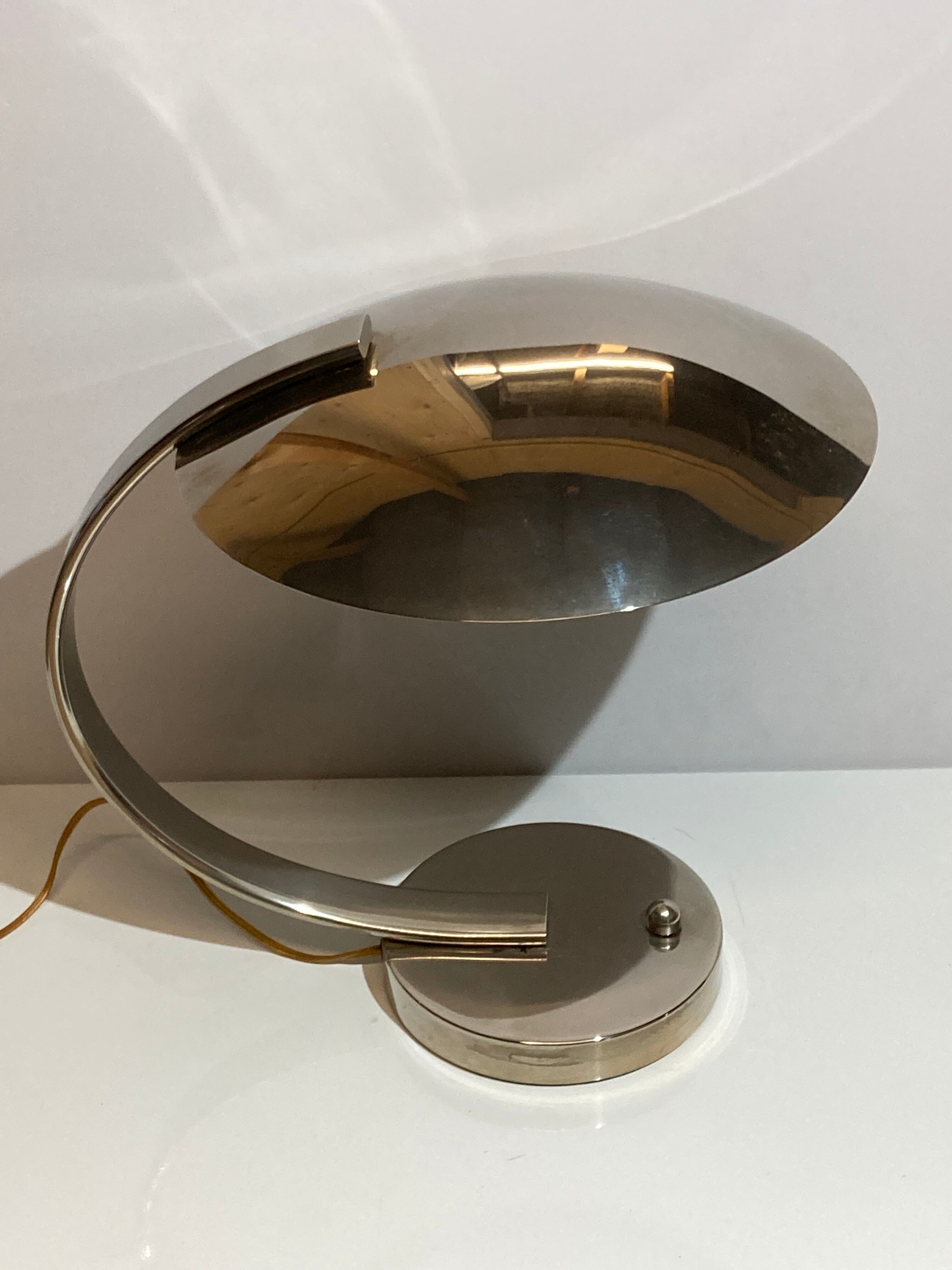 Pair of UFO Art Deco style desk or table lamps by Disderot for Soka, France 1970s