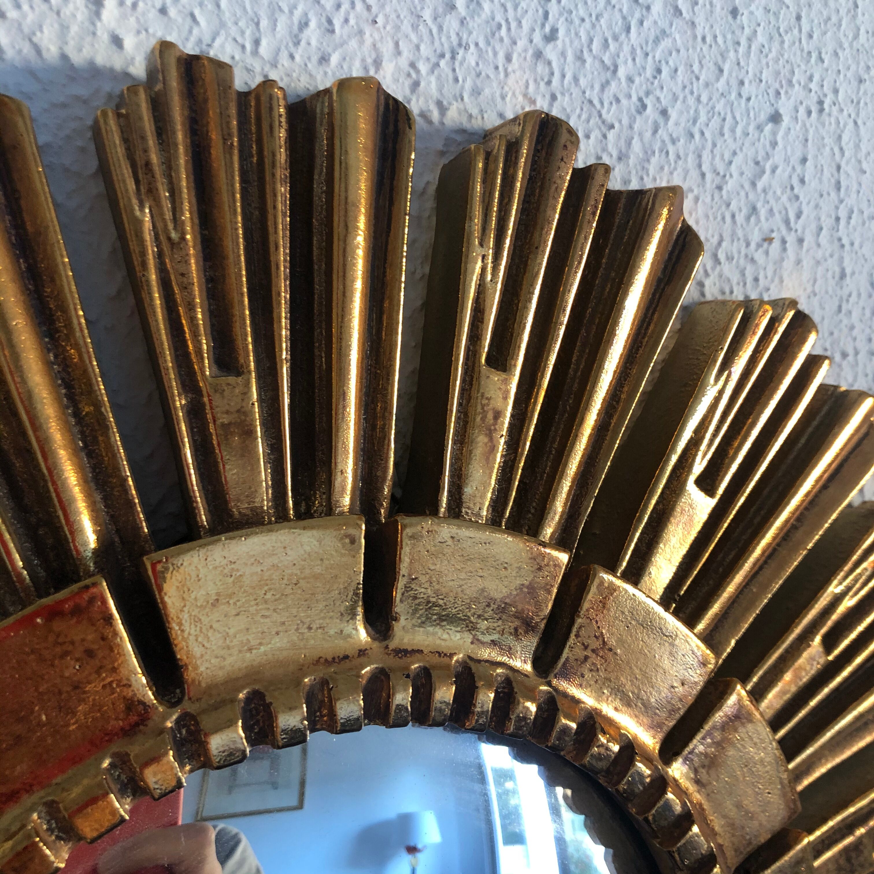 Mirror sun vintage golden witch eye 1960 - 40 cm