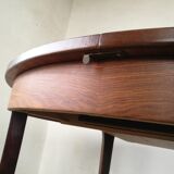 Table ronde, extensible en palissandre, rallonge papillon