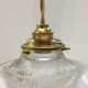 Suspension vintage en verre holophane