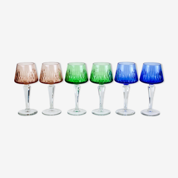 Ensemble de 6 verres de vin en cristal de Bohême