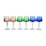 Set of 6 Bohemian crystal wine glasses