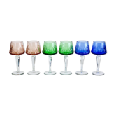 Set of 6 Bohemian crystal wine glasses