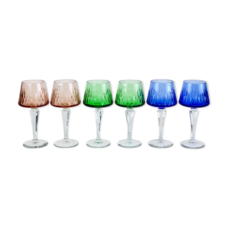 Set of 6 Bohemian crystal wine glasses