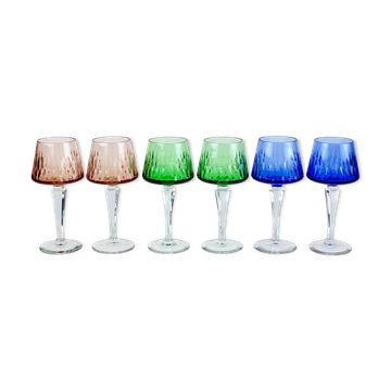 Ensemble de 6 verres de vin en cristal de Bohême