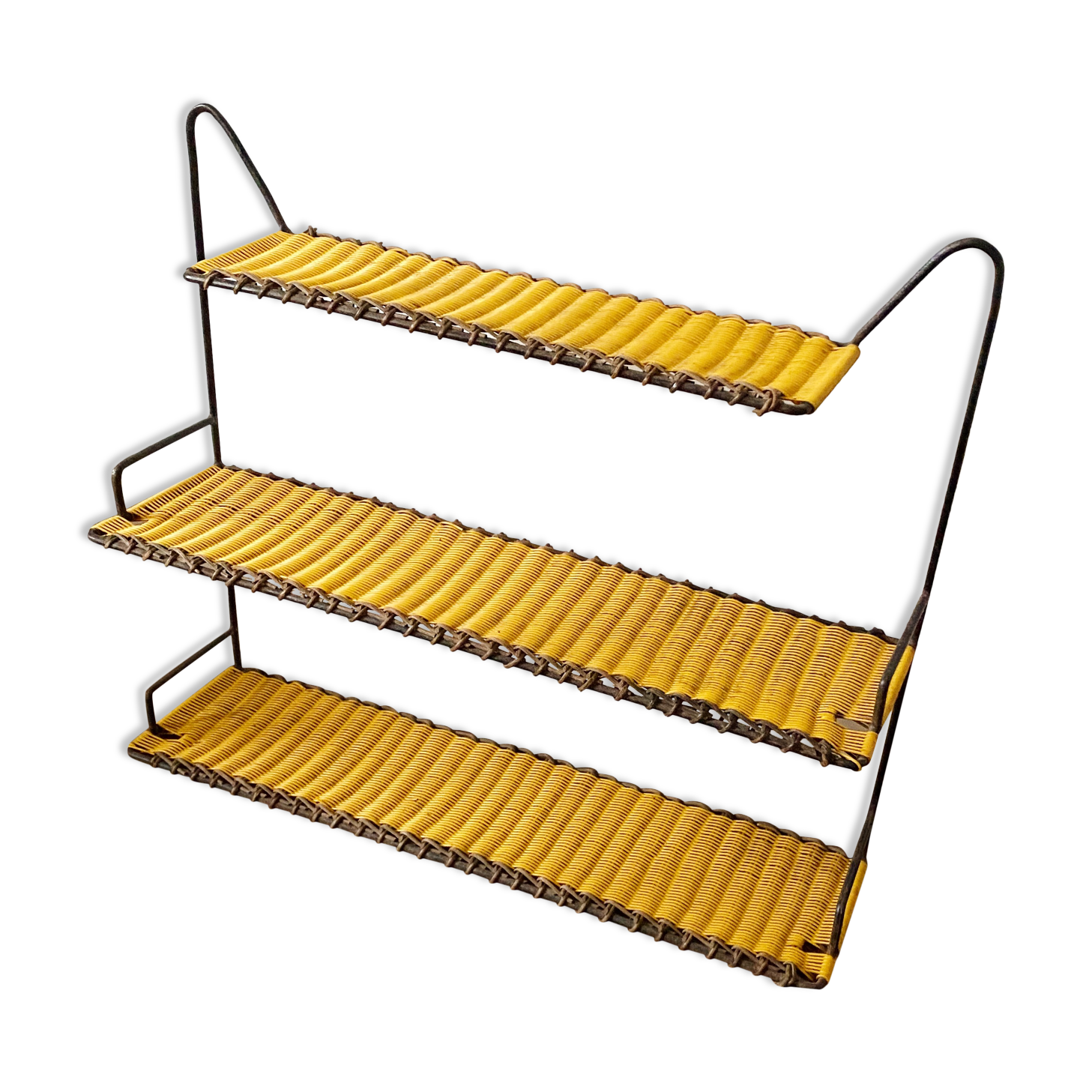 70s shelf in scoubidou and metal